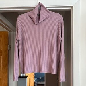 Eileen Fisher Soft Lilac Ribbed Turtleneck Sweater